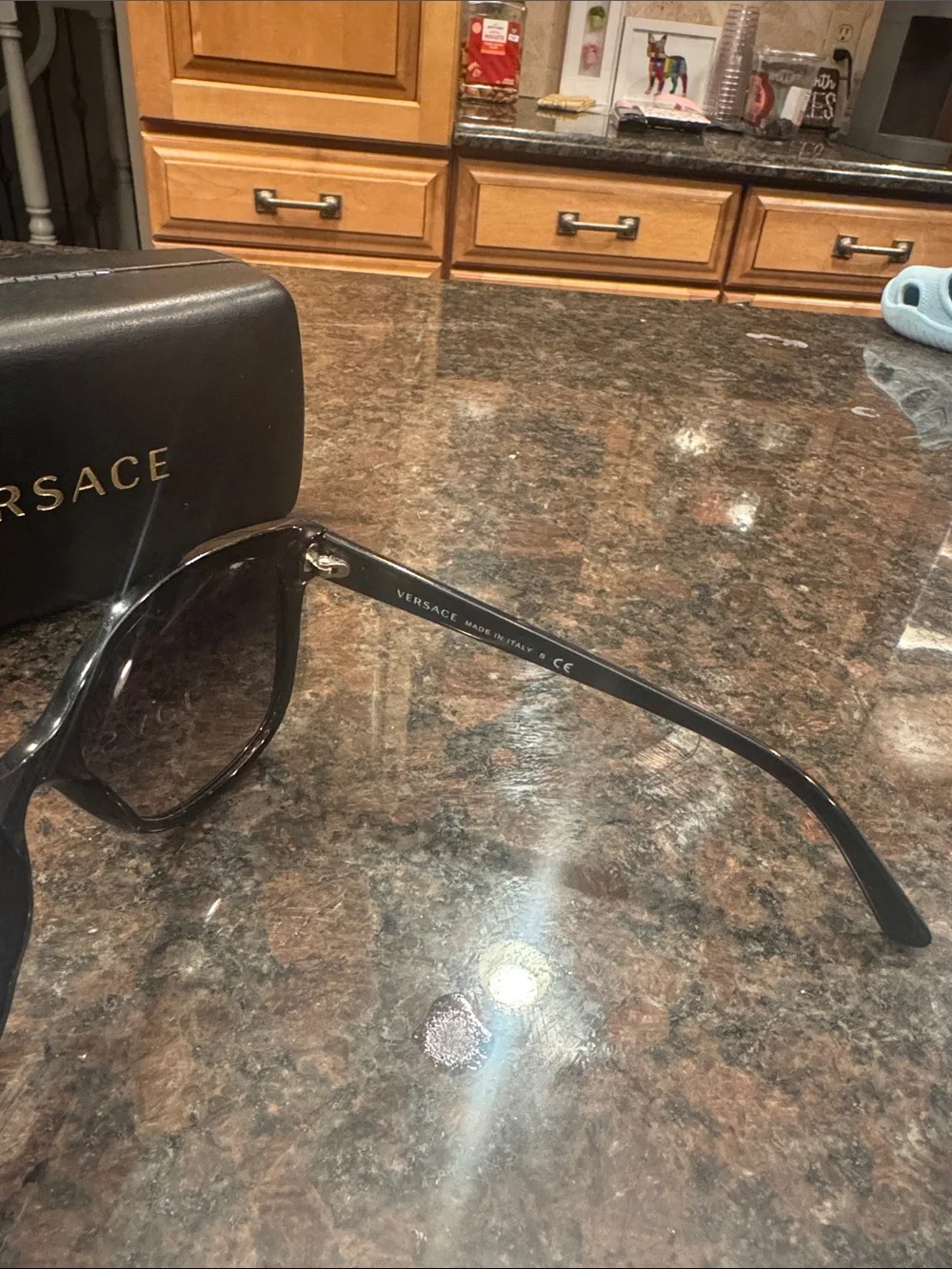 Versace Black Oversized Gradient Women's Sunglasses with Stud Accents